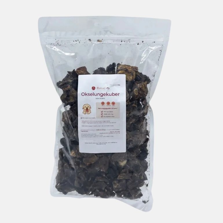 Produktbilde av okselungekube i forpakning fra Radical Dog.