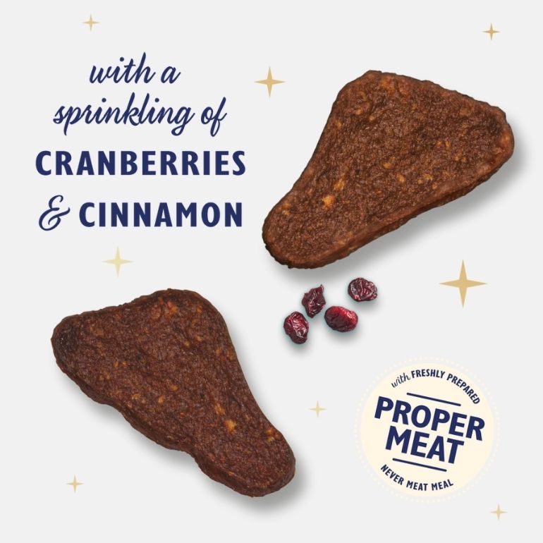 Bilde av godbitene som finnes i posen med en innholdsbeskrivelse.