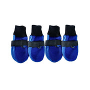Pustende hundesokker – blå potesokker med vanntett såle (4 stk)