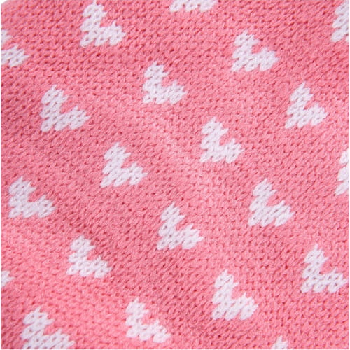 Strikket Trøye Rosa - Hvite hjerter