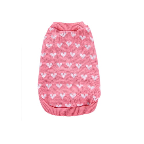 Strikket Trøye Rosa - Hvite hjerter