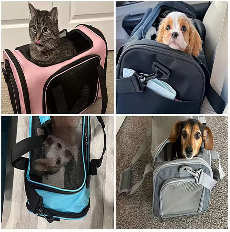 Transportbag til hund og katt – reisebag med netting
