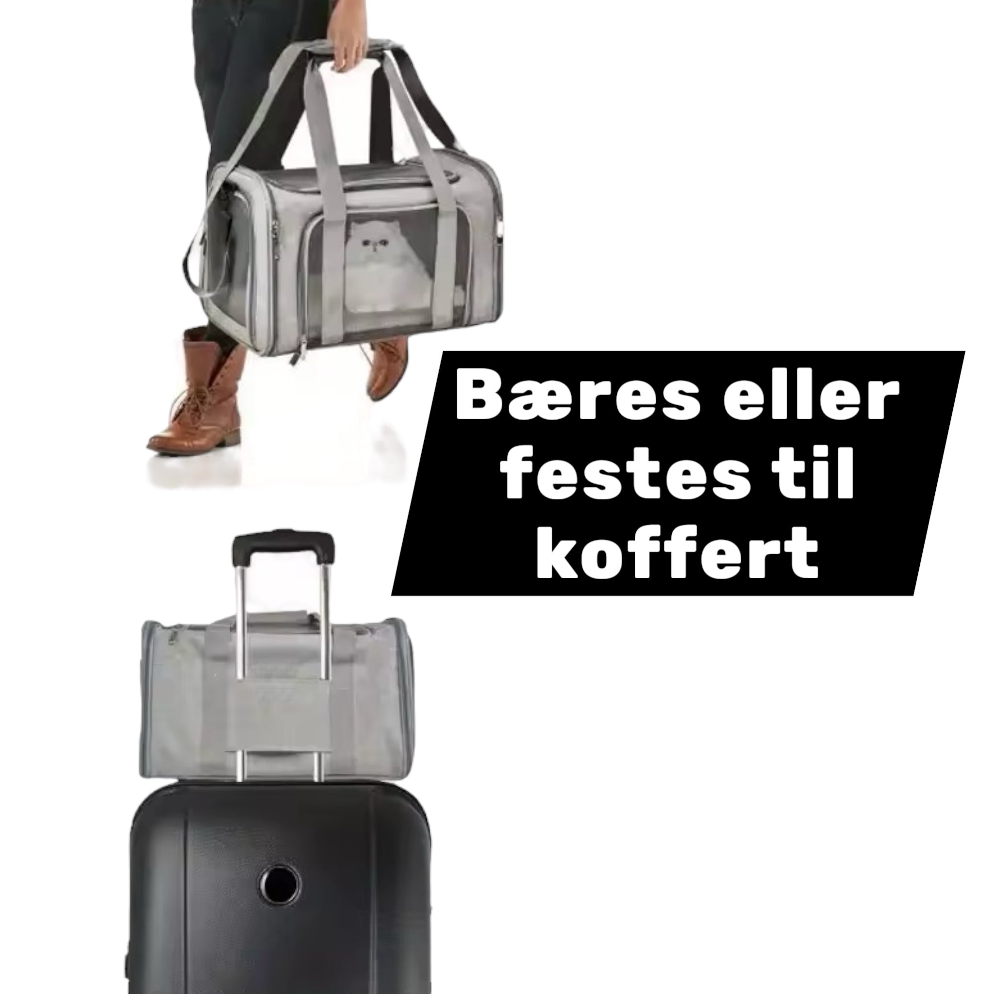 Transportbag til hund og katt – reisebag med netting