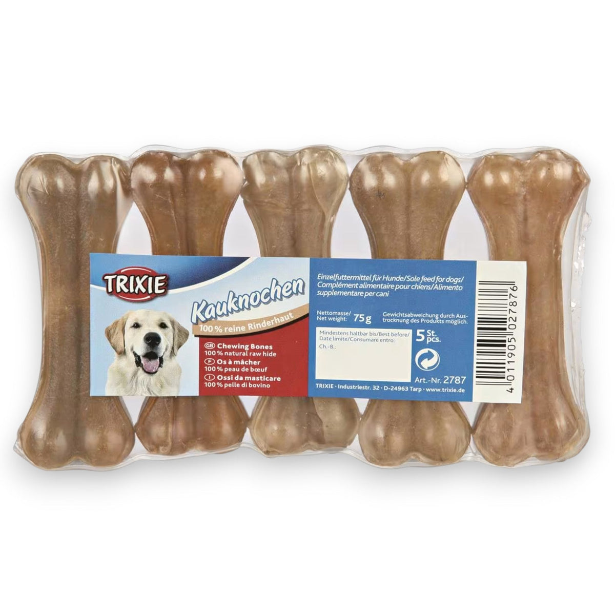 Tyggebein presset 8 cm, 5 stk