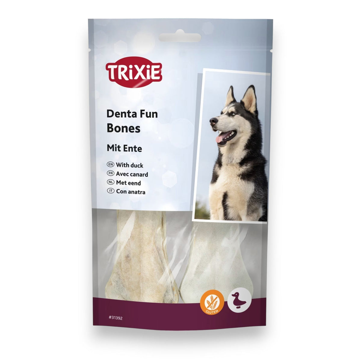 Tyggebein presset med and 12 cm, 2 stk