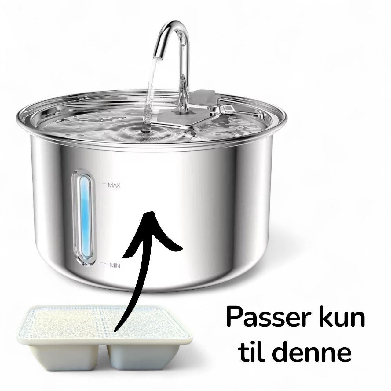 Filter til vannfontene – dobbeltkammerfilter til hund og katt