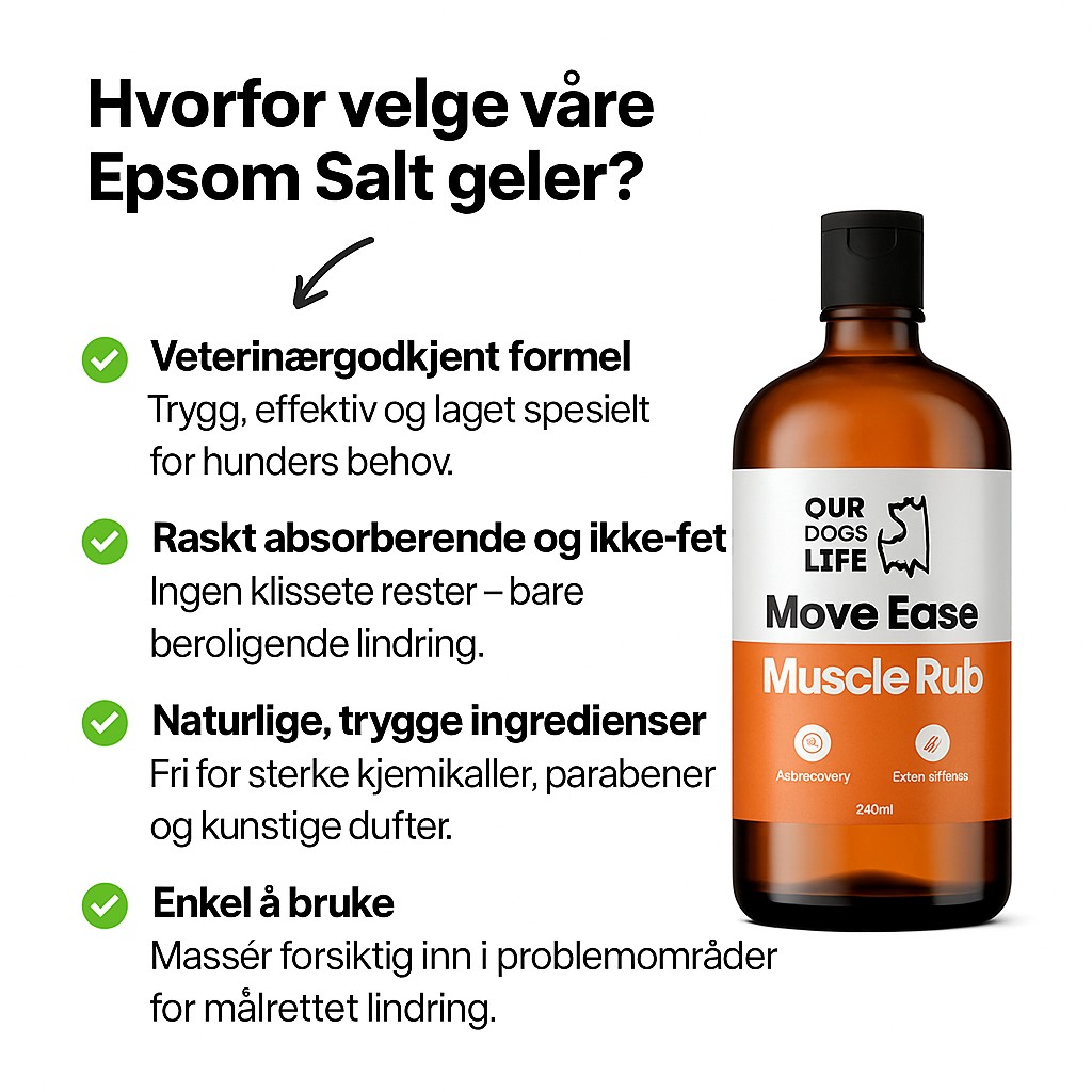 Muskelgel for hund – lindrer stive muskler og støtter restitusjon | OurDogsLife