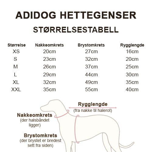 Adidog Hettegenser til hund - stort utvalg farger og størrelser