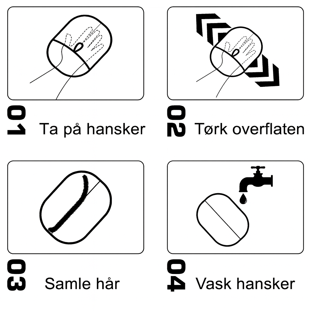 Hanske for hundehårfjerning – hårfjerner til sofa, klær og bil