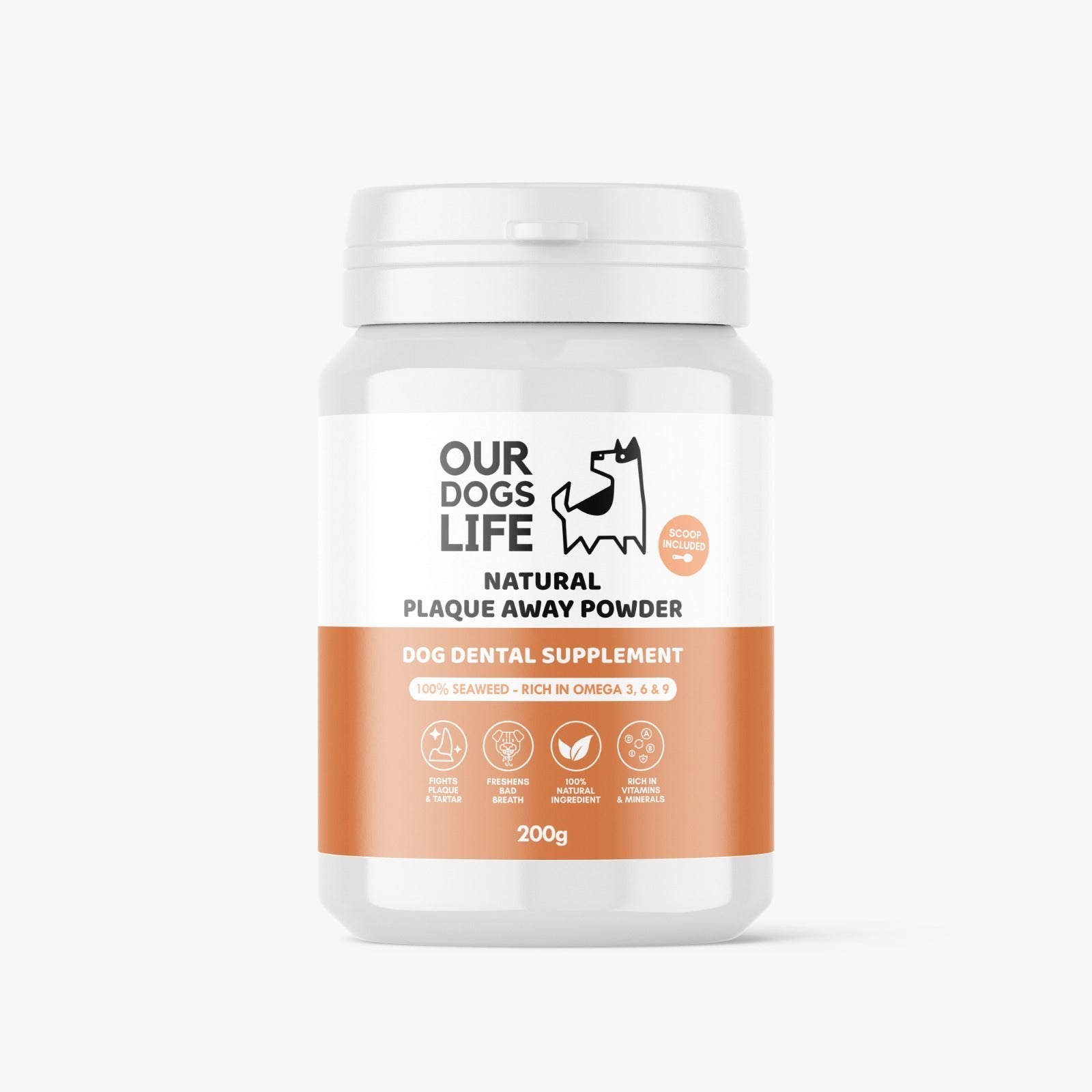 OurPetsLife plakkpulver til hund 200 g – naturlig tannpleie