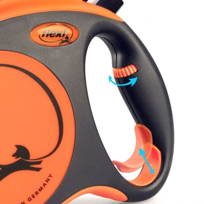 Flexi Xtreme S rullekobbel 5 m – sort/oransje til hund opptil 20 kg