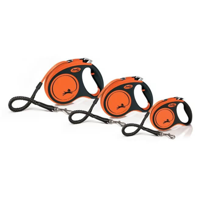 Flexi Xtreme S rullekobbel 5 m – sort/oransje til hund opptil 20 kg