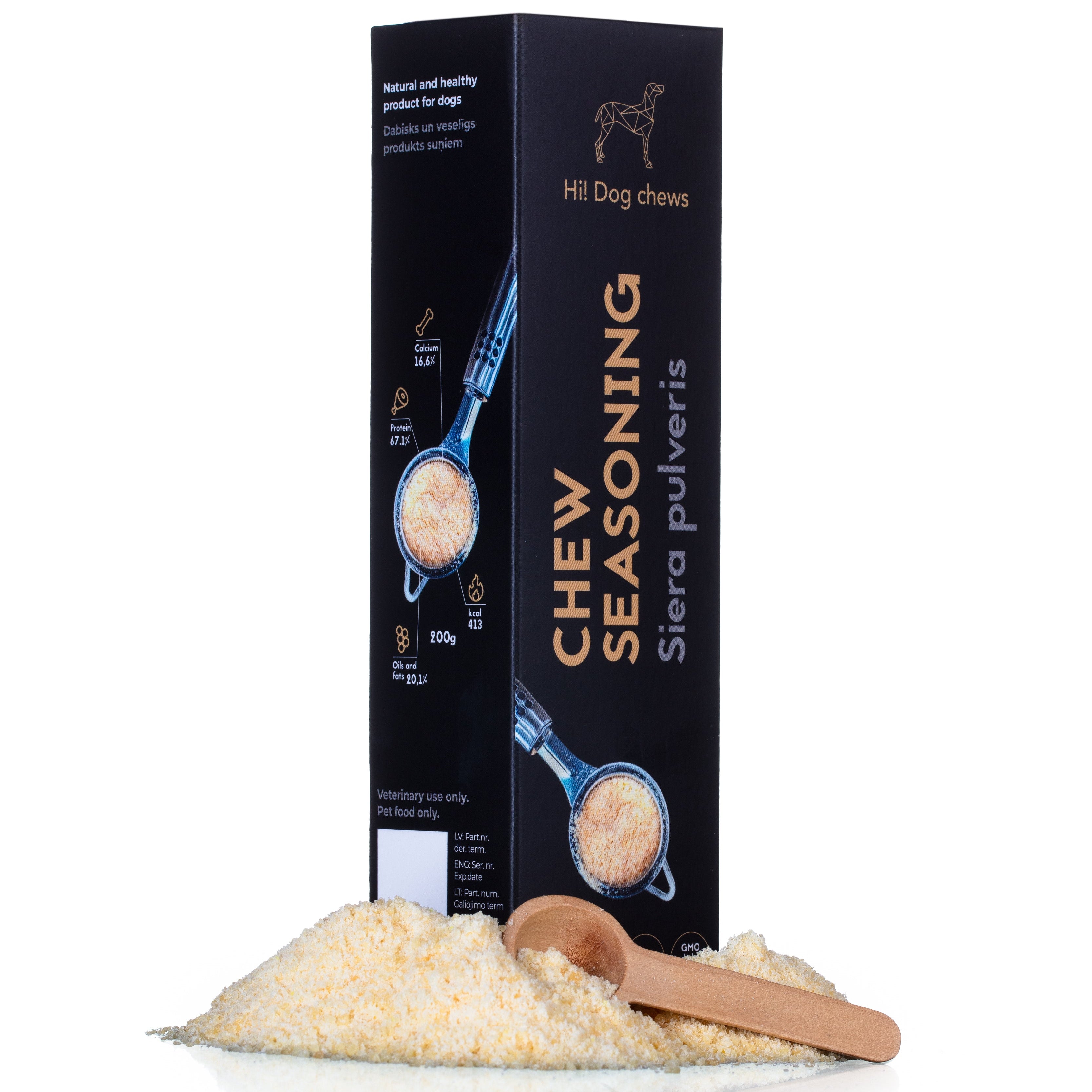 Hi! Dog Chews Seasoning – Ostetopping til hund (Naturell, Dill, Gurkemeie)