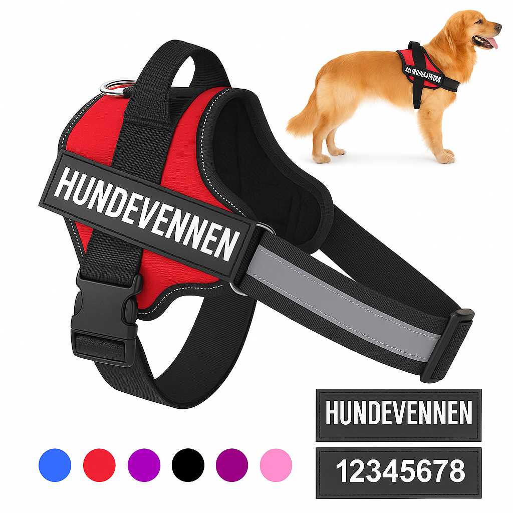 Buddy hundesele med refleks og håndtak