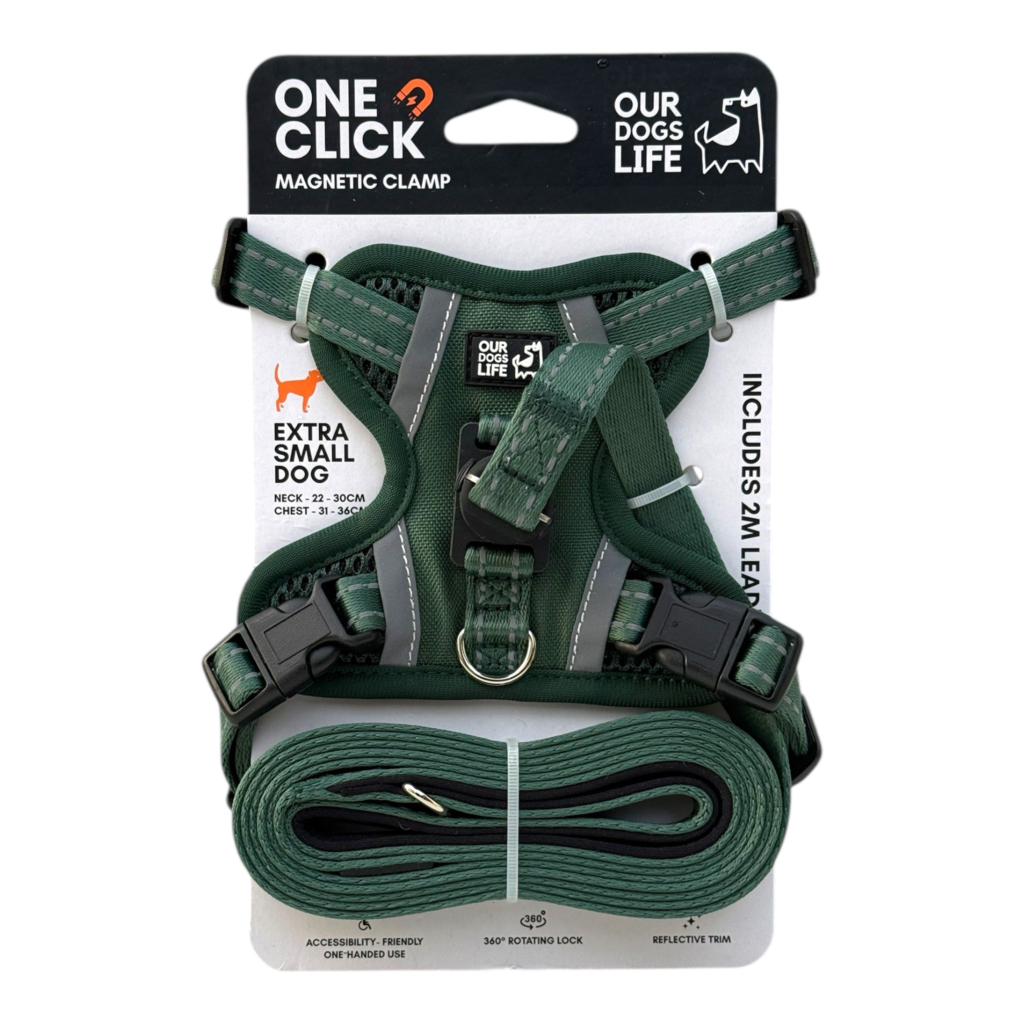 Hundesele med magnetlås – Patentert og brukervennlig sele med bånd | OurDogsLife™