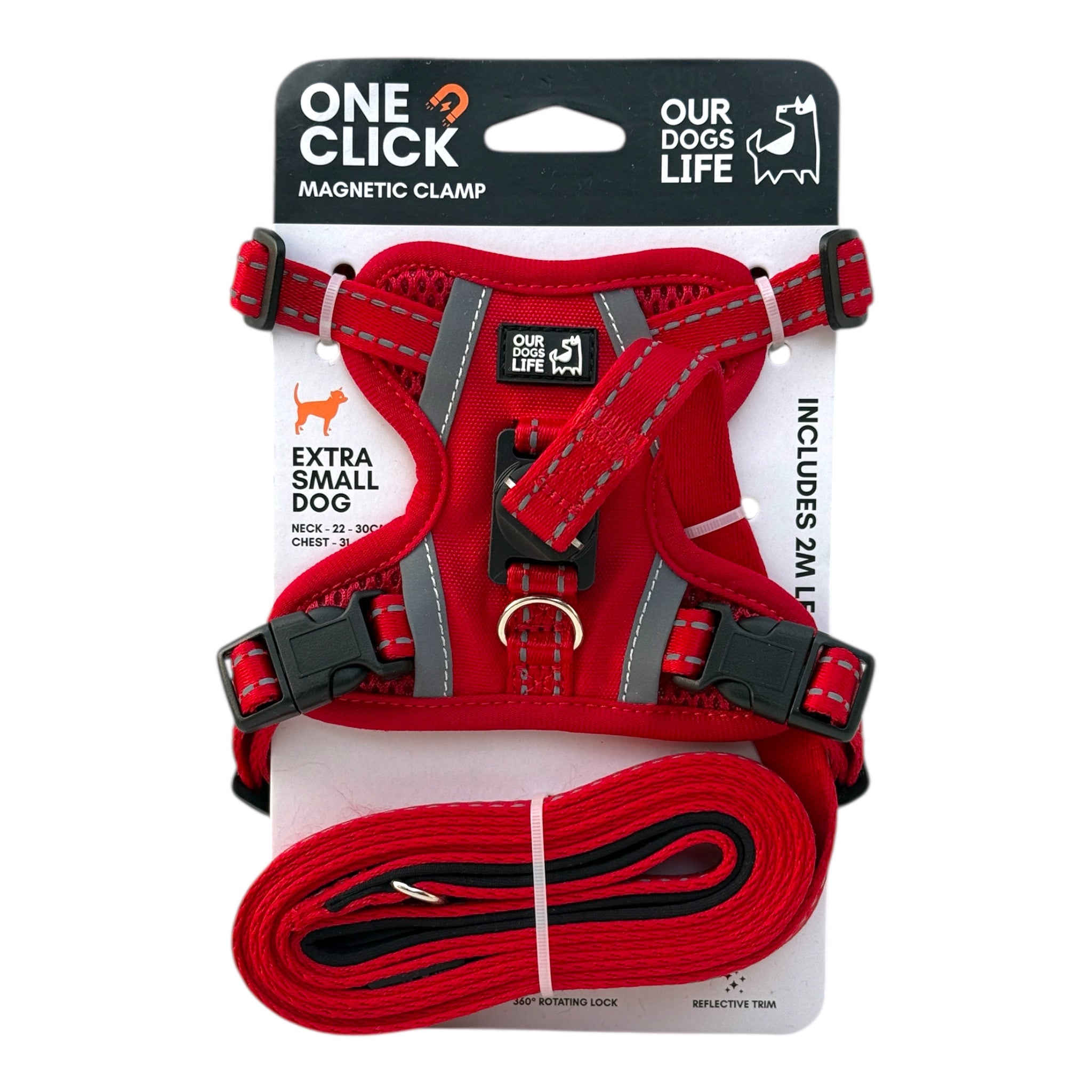 Hundesele med magnetlås – Patentert og brukervennlig sele med bånd | OurDogsLife™