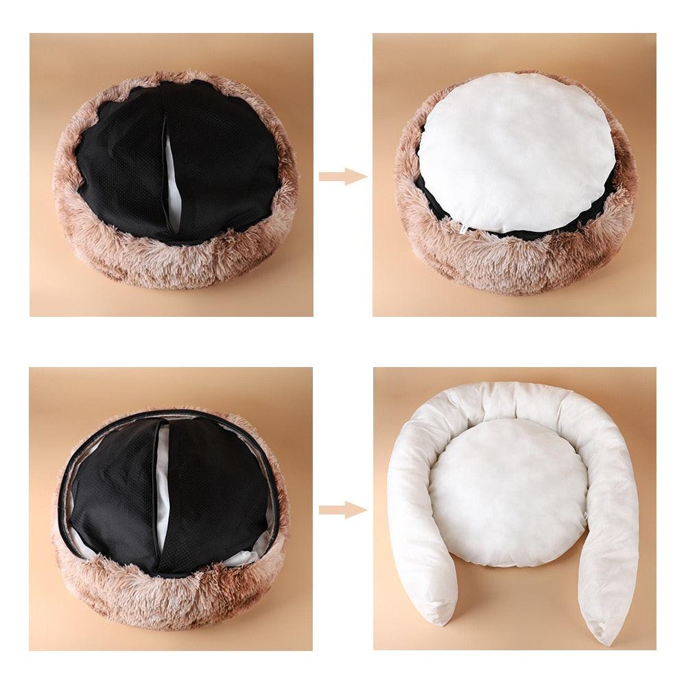 Hundeseng Donut / Fluffy Hundeseng - Avtagbart trekk - Hundevennen