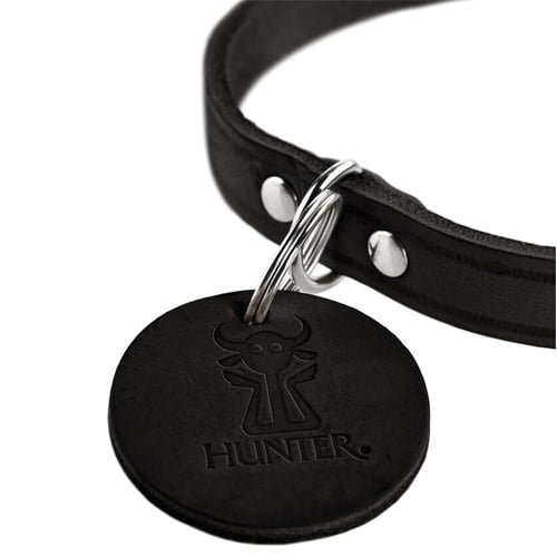 Halsbånd i sort lær – kvalitet fra Hunter