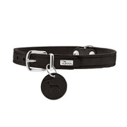 Halsbånd i sort lær – kvalitet fra Hunter