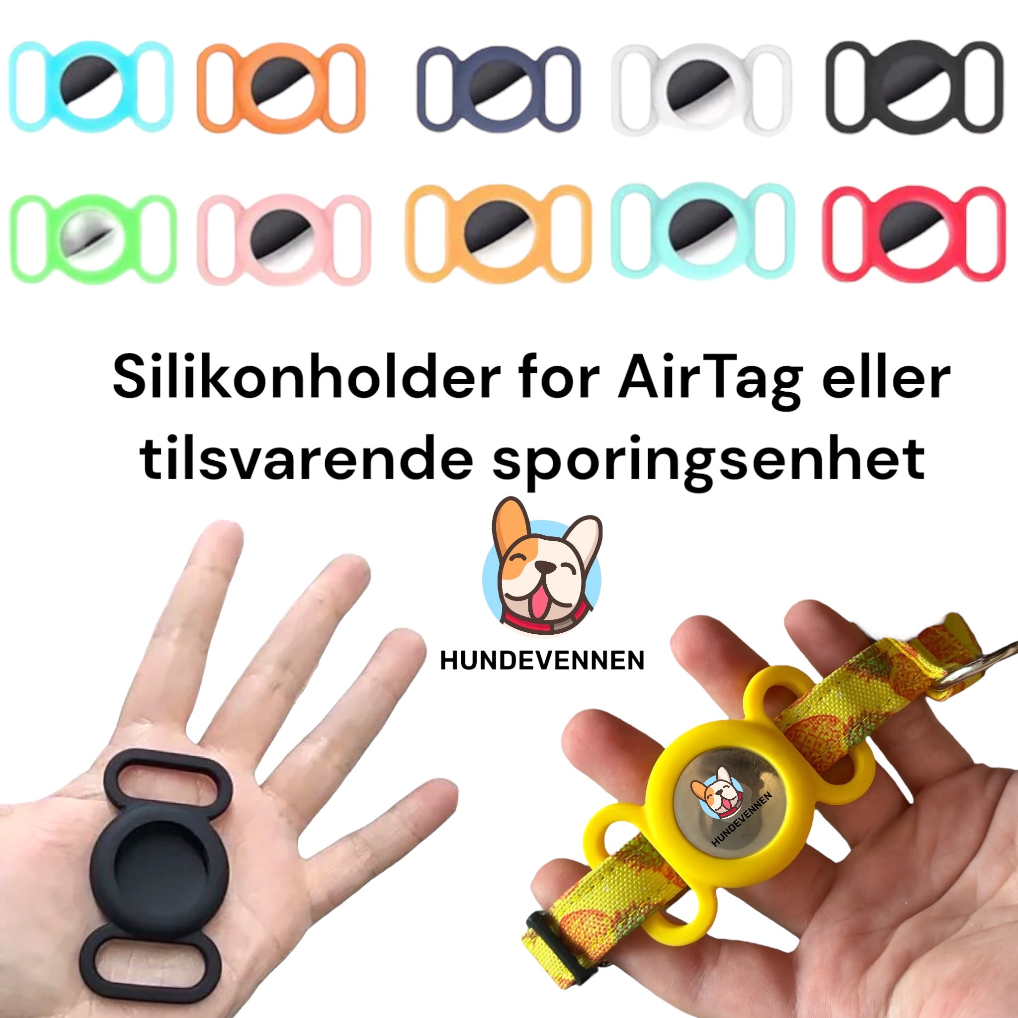 AirTag-holder til hund – feste for halsbånd