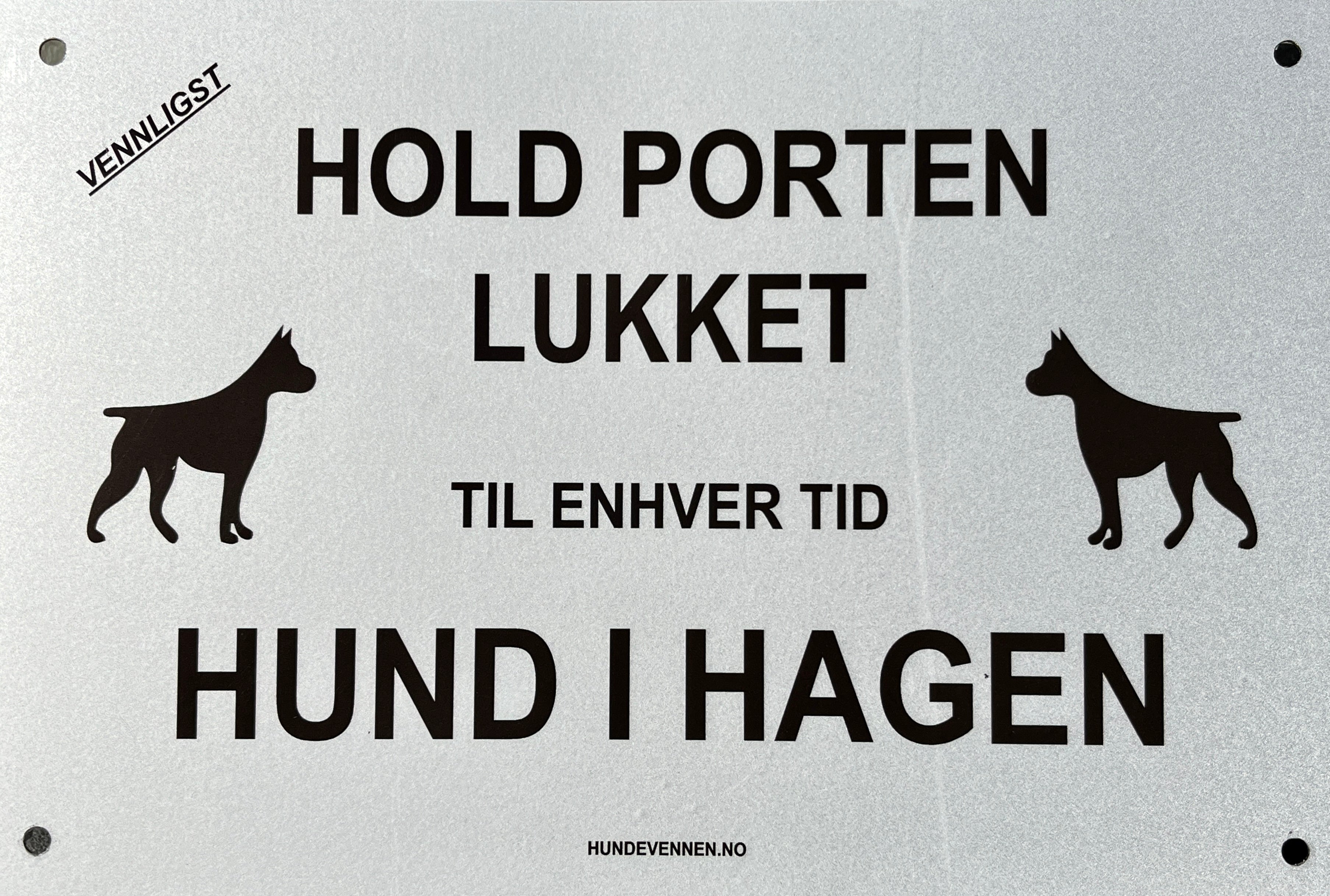 Lukk porten skilt- Hund i hagen - Hundevennen