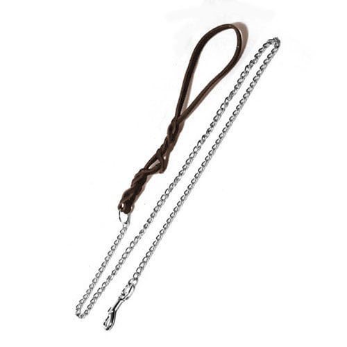 Alac kjettingkobbel/bånd med lærhåndtak