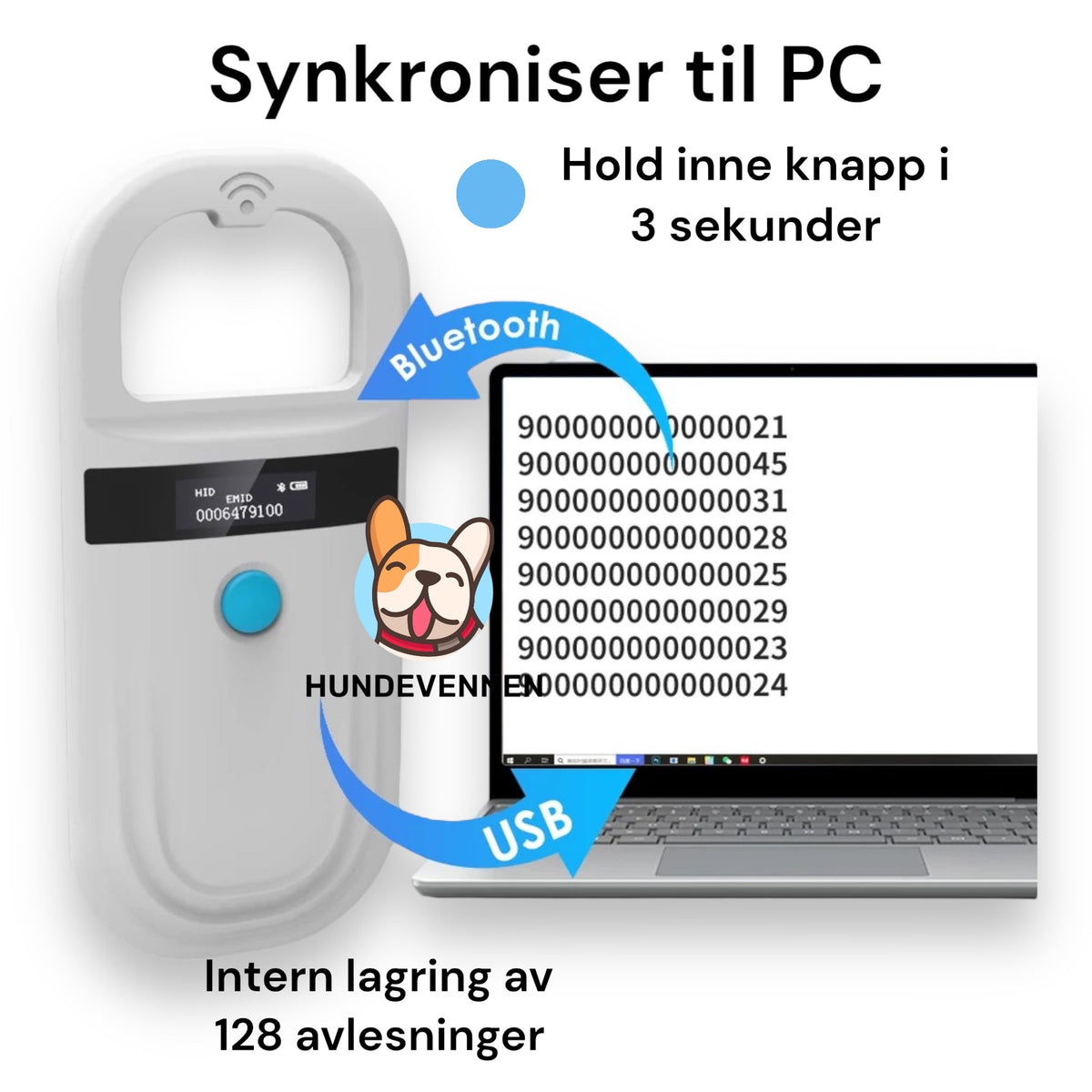 Chipleser som leser hundechip
