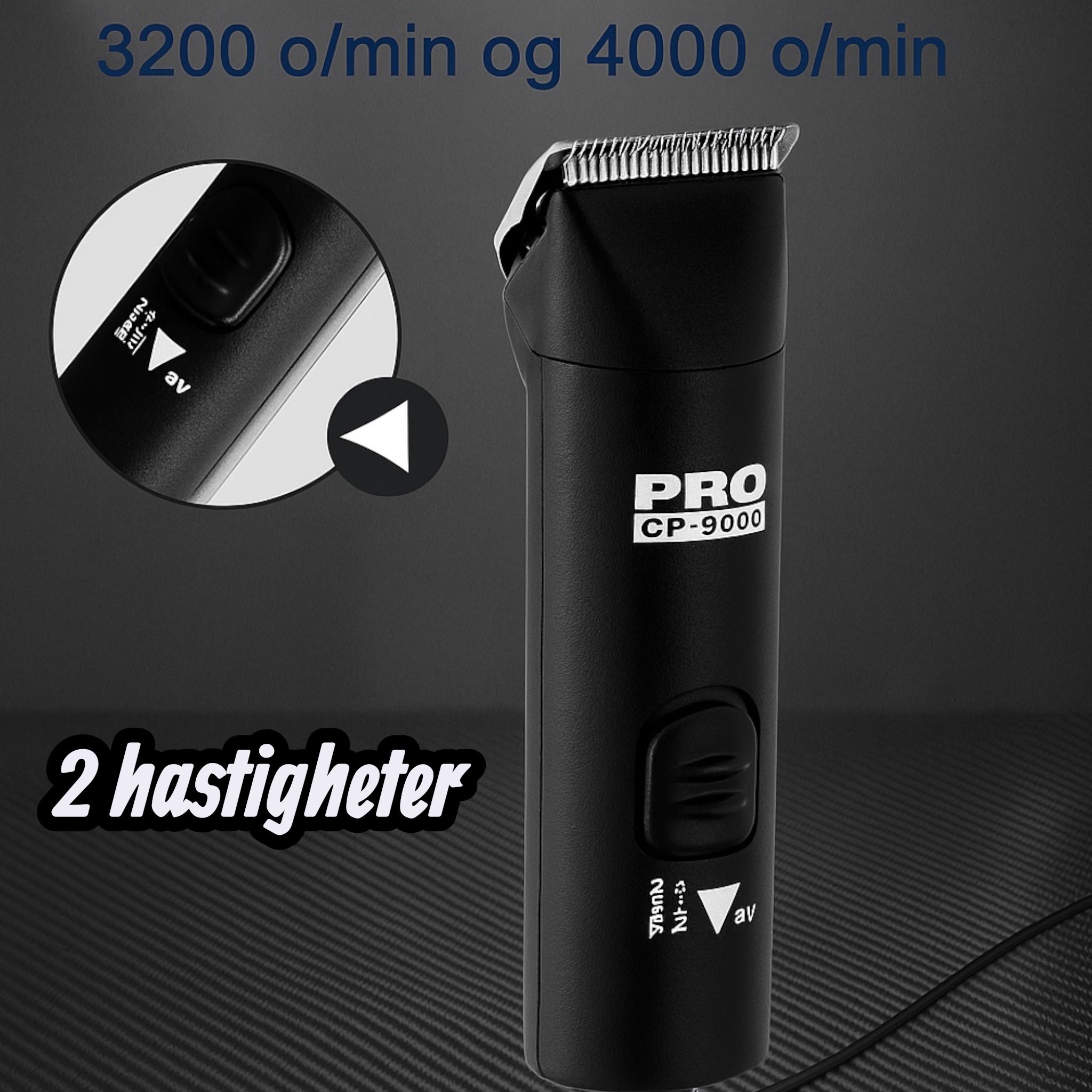 PCS Pro CP-9000 klippemaskin – profesjonell maskin til dyr