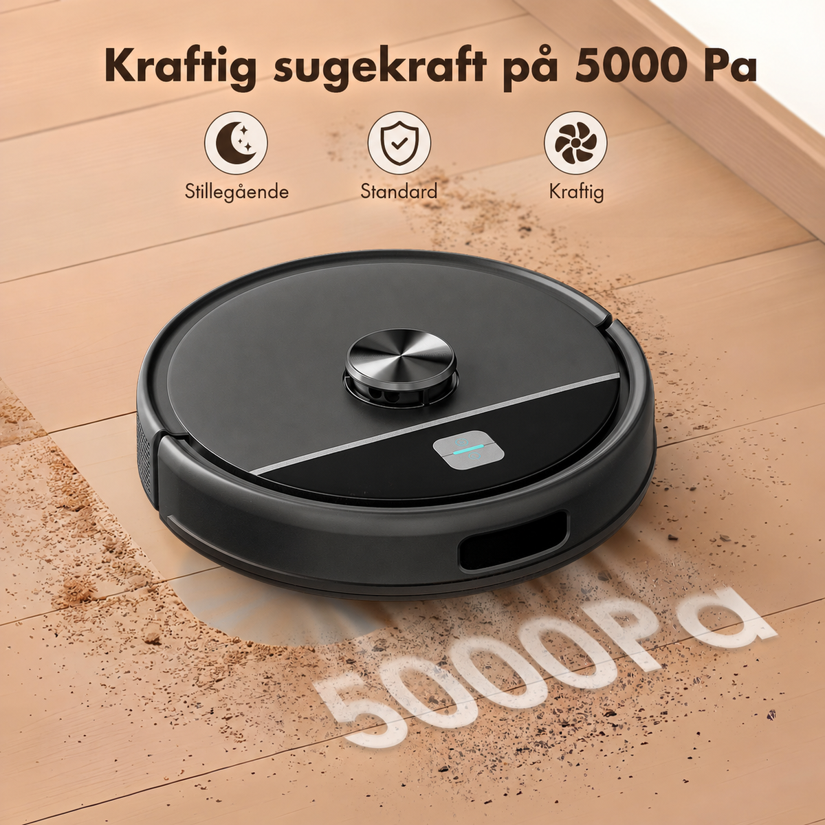 Robotstøvsuger med mopp og LiDAR – 5000 Pa
