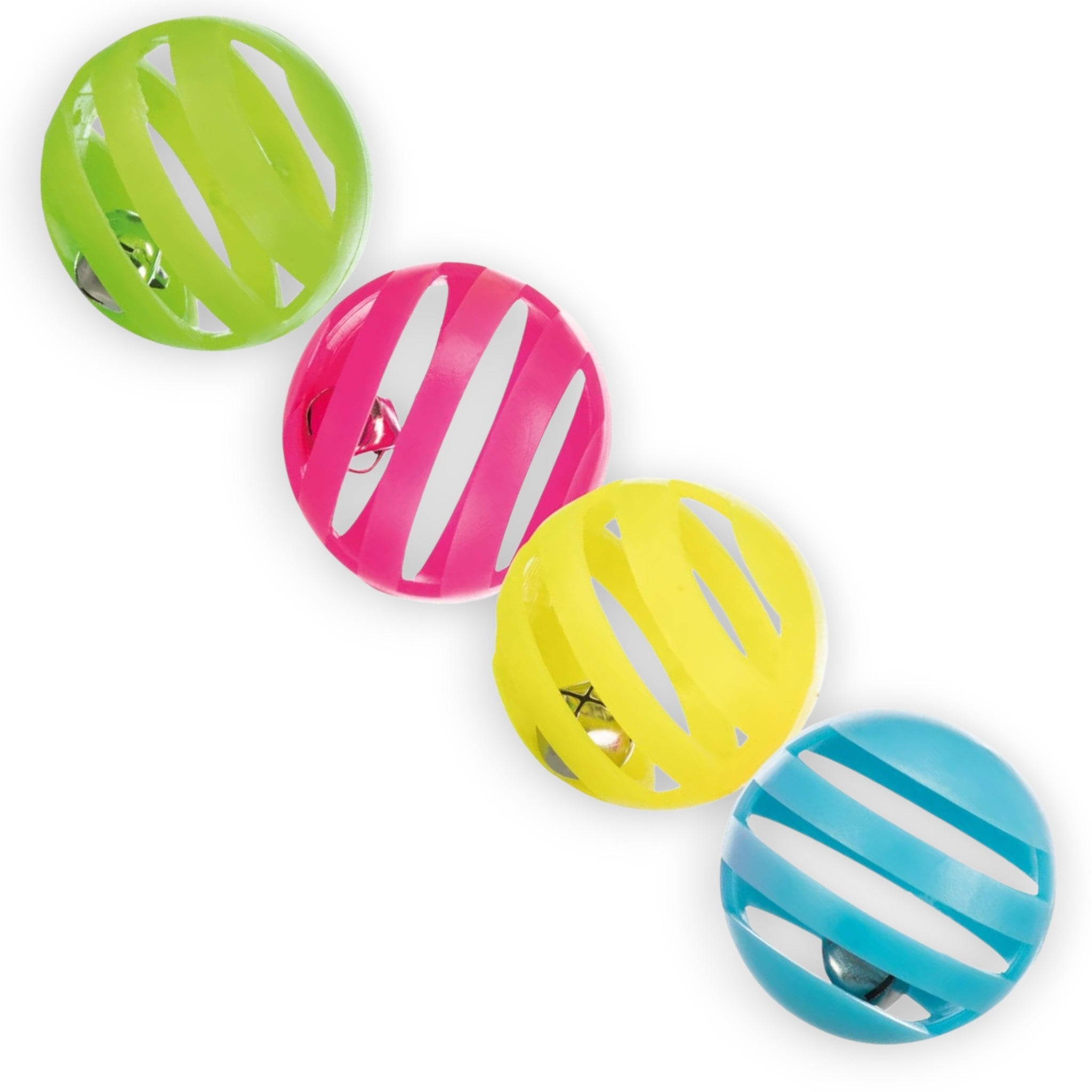 Trixie skrangleballer 4-pk – små lekeballer med lyd til katt og hund