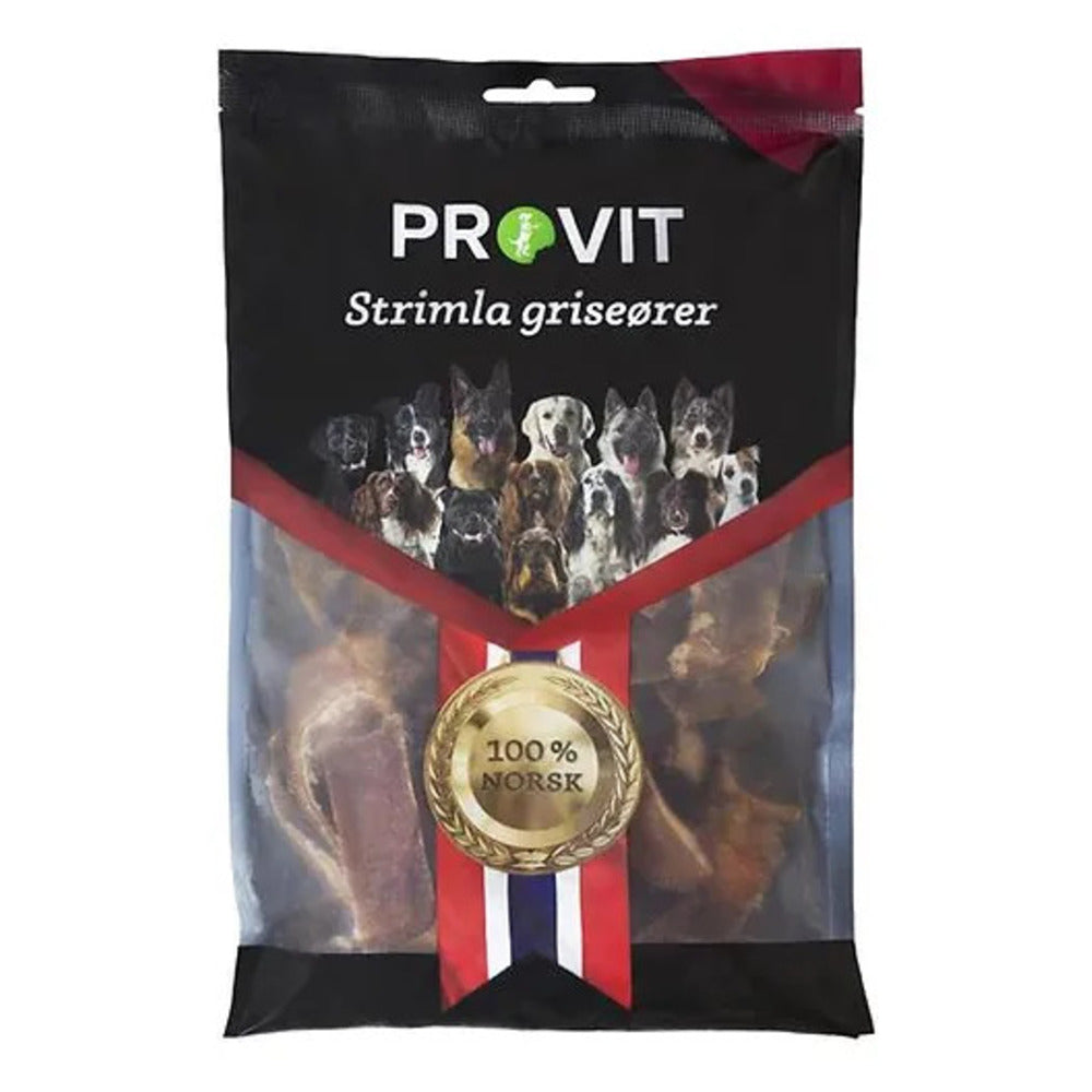 PROVIT strimlede griseører 150 g – naturlig tygg til hund