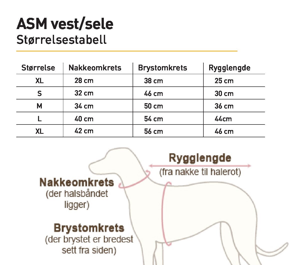 ASM Pet Vest/Sele - Oransje