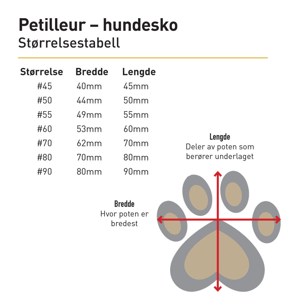 Størrelsesguide Petilleur