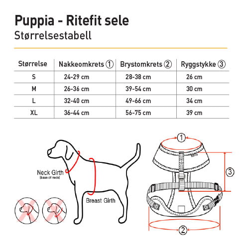 Puppia Ritefit hundesele - lilla