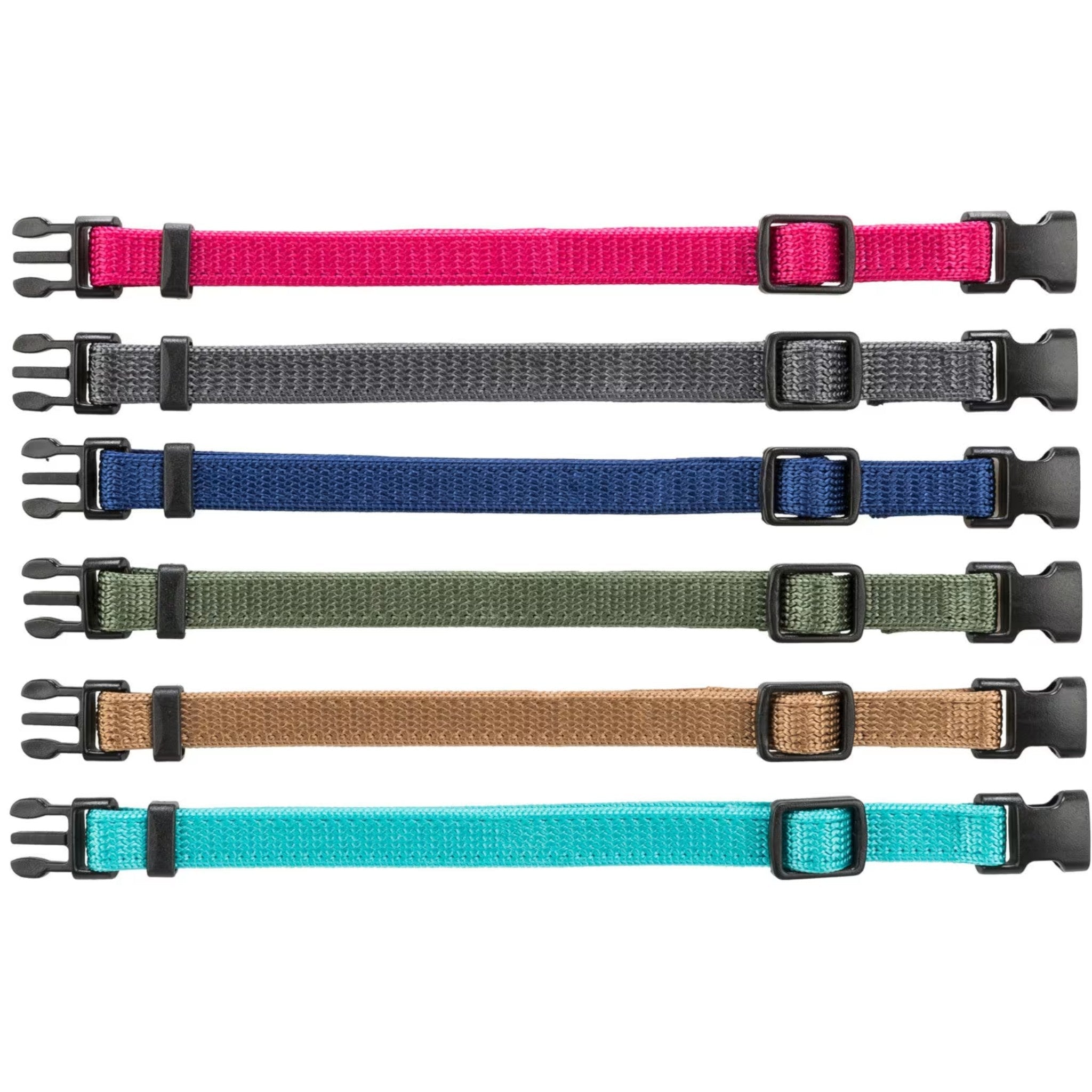 Valpehalsband sett 6 stk 17–25 cm i ulike farger