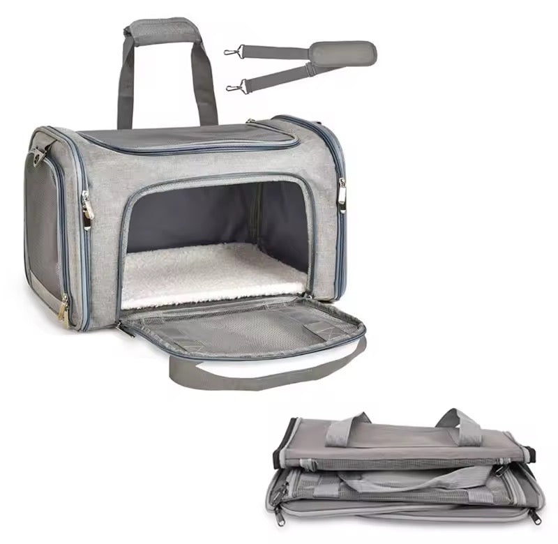 Transportbag til hund og katt – reisebag med netting